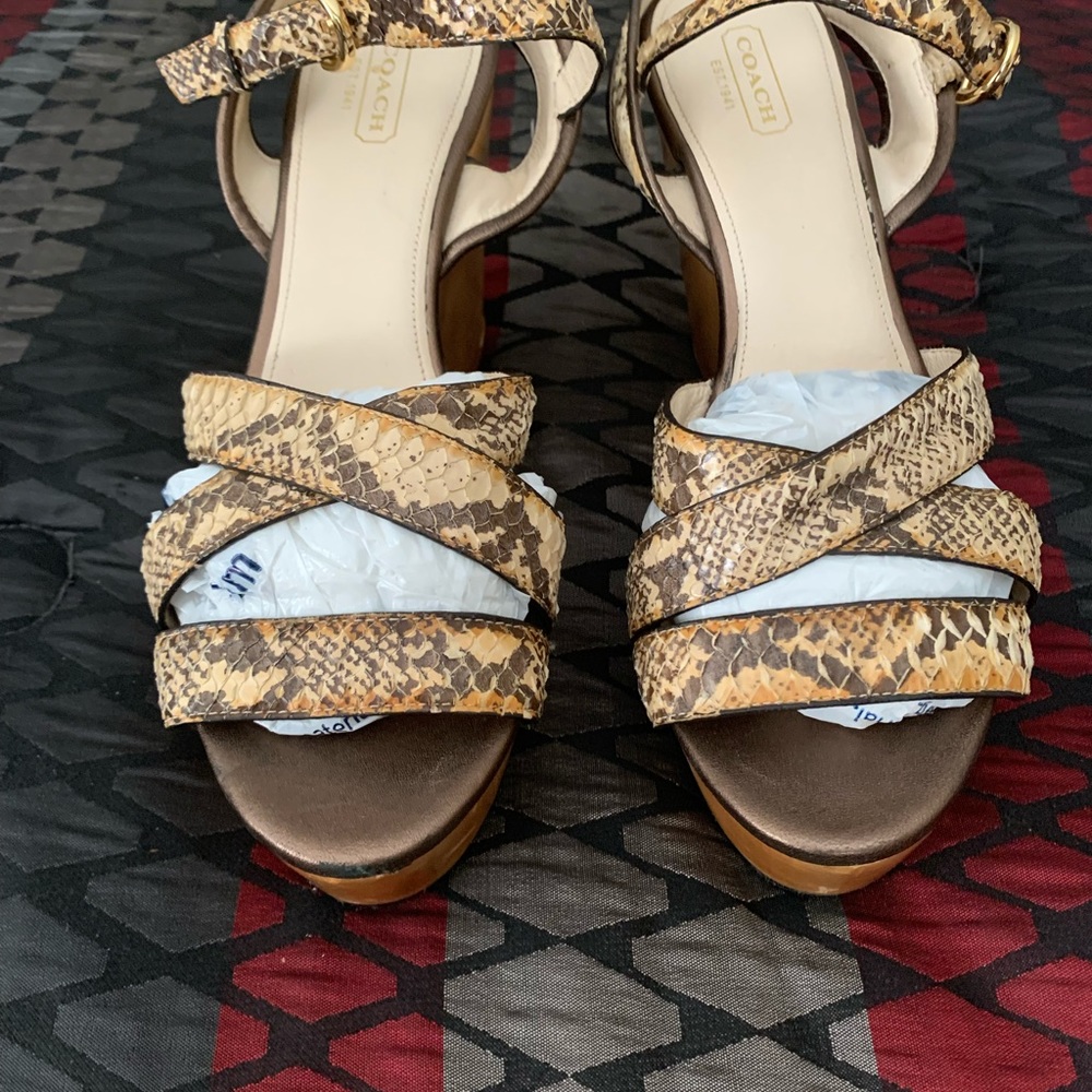 Coach snakeskin Nikki Platform wedges Sandals